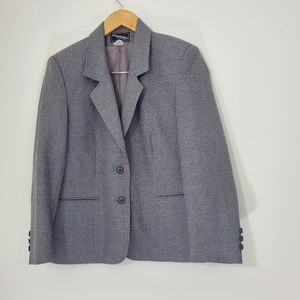 Haberdashery Vintage Gray Plaid Jacket, Size 10